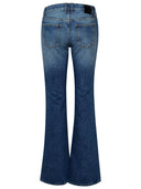 Off White Flare Blue Cotton Jeans