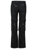 Off White Black Virgin Wool Blend pantaloni