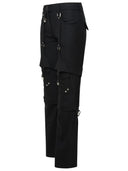 Off White Black Virgin Wool Blend pantaloni