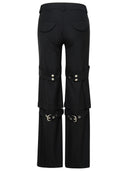 Off White Black Virgin Wool Blend pantaloni
