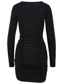 Off White Black Viscose Mini Kleid