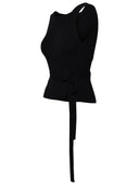Patou Black Wool Blend Tank Top