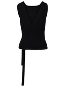 Patou Black Wool Blend Tank Top