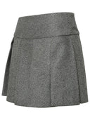 Patou Two Tone Virgin Wool Skirt