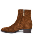 Saint Laurent Wyatt Brown Suede Ankle Boots