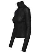 Saint Laurent Black Wool Blend Turtleneck Sweater