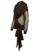 Saint Laurent Brown Silk Blouse