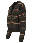 Polo Ralph Lauren Fair Isle Cardigan In Green Cashmere Blend