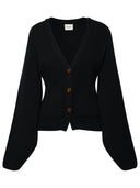 Khaite Black Cashmere Scarlet Cardigan