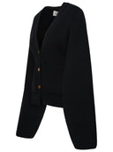 Khaite Black Cashmere Scarlet Cardigan