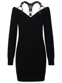 Vestido de lana negra moschino