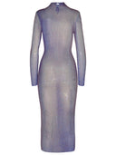 Self Portrait Lilac Polyester Contour Dress
