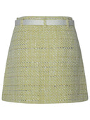 Self Portrait Bouclè Miniskirt In Yellow Polyester Blend
