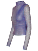 Self Portrait Lilac Polyester Contour Top