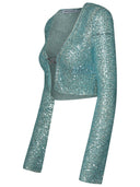 Self Portrait Aquamarine Polyamide Cardigan