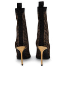 Balmain 'Skye' Brown Knit Ankle Boots