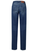 Jeans di cotone blu versace su misura