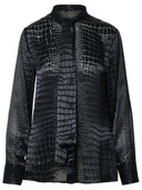 Versace 'Croco' Shirt di miscela di seta nera
