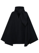 Attico Black Virgin Wool Blend Cape