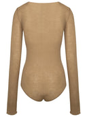 Sportmax 'Dinar' Bodysuit In Beige Wool Blend Yarn