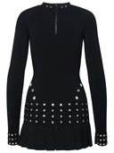 Off White Black Viscose Blend Dress