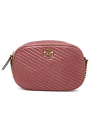 Tory Burch Kira Moto Chevron Crossbody Bag dans Magnolia Pink Aged Lear