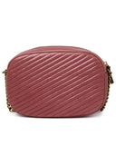 Tory Burch Kira Moto Chevron Crossbody Bag dans Magnolia Pink Aged Lear