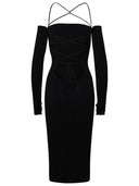 Abito in poliestere nero Andamane Maddy