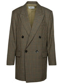 Ami Paris multicolor maagdelijke wollen jas