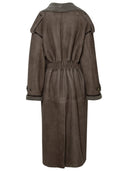 Mannei „Jordan” gołębia szary zamszowy płaszcz