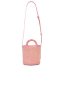 Marni 'Tropicalia' Small Pink Lear And Fabric Bag