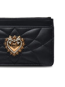 Dolce & Gabbana Medium 'Devotion' Card Holder In Black Lamb And Calf Lear