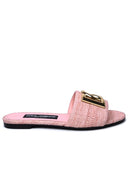 Dolce & Gabbana Pink Fabric Slippers