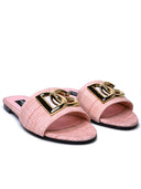 Dolce & Gabbana Pink Fabric Slippers
