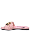 Dolce & Gabbana Pink Fabric Slippers