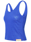 Canotta di lino blu d'oro