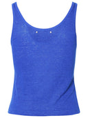 Canotta di lino blu d'oro