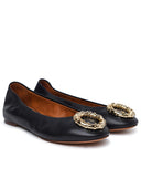 Lanvin 'Melodie' Black Lambskin Ballet Flats