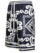 Dolce & Gabbana Bermuda Shorts Navy Silk Joggers