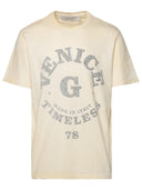 Maglietta in cotone avorio dorato