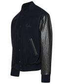 Golden Goose Bomber Kurtka w niebieskiej i czarnej mieszance wełny