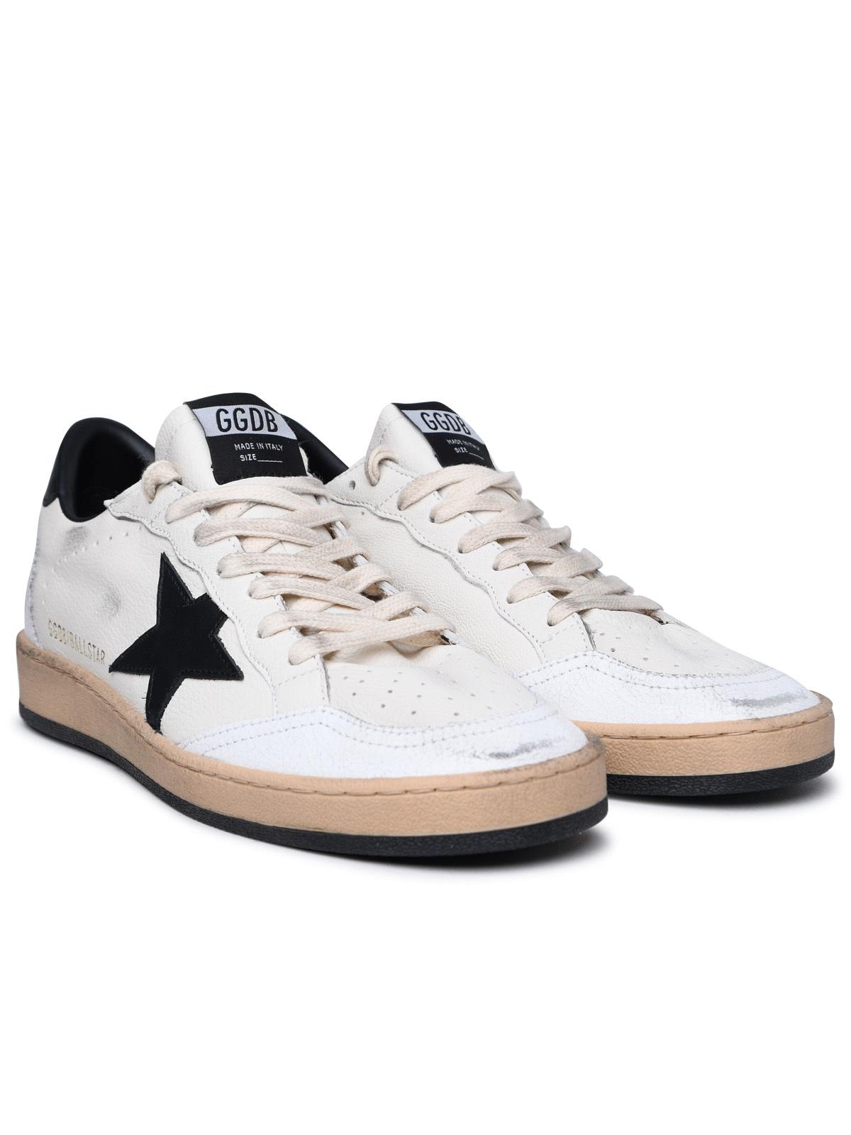 Golden Goose 'Ball Star' White Lear Sneakers