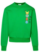 A.P.C. 'Pokémon  Crew' Green Cotton Sweatshirt