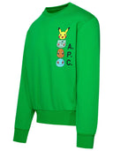 A.P.C. 'Pokémon  Crew' Green Cotton Sweatshirt