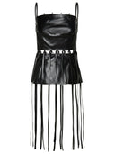 Nanushka 'Citta' Black Vegan Lear Top