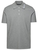 Balmain Grey Cotton Polo Shirt