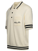 Balmain 'Balmain Iconica' Ivory Cotton Blend Polo Shirt