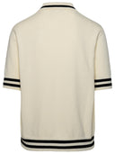 Balmain 'Balmain Iconica' Ivory Cotton Blend Polo Shirt