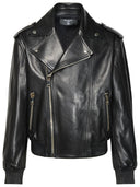 Balmain Black Lambskin Bomber Jacket