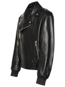 Balmain Black Lambskin Bomber Jacket